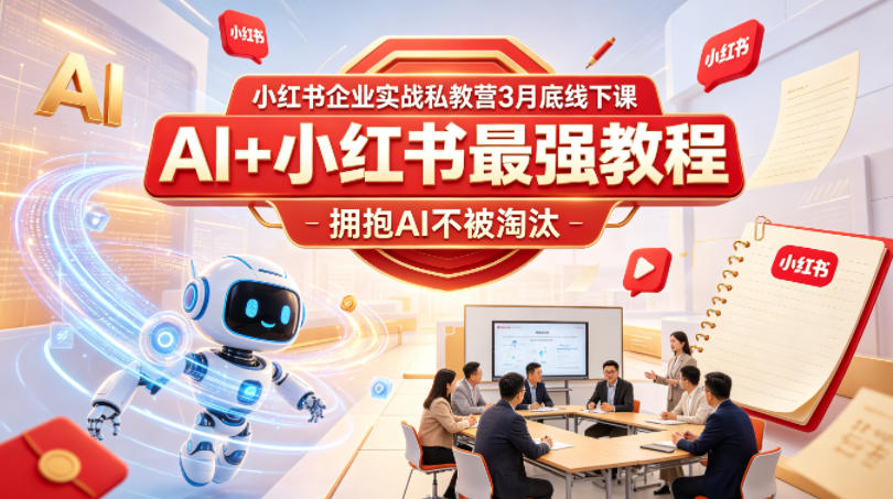 小红书企业实战私教营3月底线下课，AI+小红书最强教程，拥抱AI不被淘汰-选优云网创
