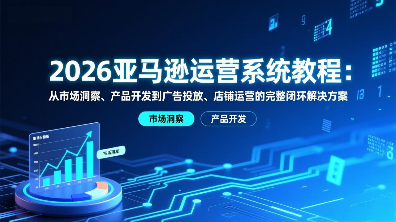 2026亚马逊运营系统教程：从市场洞察、产品开发到广告投放、店铺运营的完整闭环解决方案-选优云网创