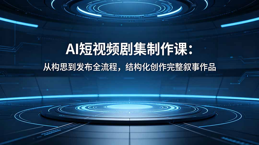 AI短视频剧集制作课：从构思到发布全流程，结构化创作完整叙事作品-选优云网创