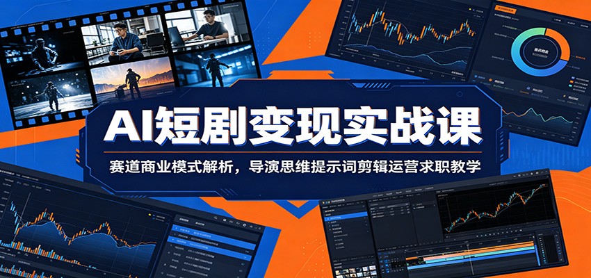 图片[1]-AI短剧变现实战课：赛道商业模式解析，导演思维提示词剪辑运营求职教学-选优云网创