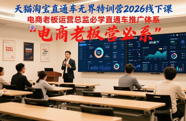 天猫淘宝直通车无界特训营2026线下课，电商老板运营总监必学直通车推广体系-选优云网创