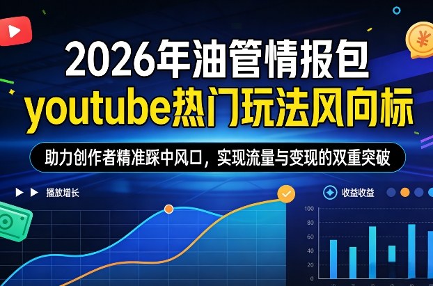 2026年油管情报包，youtube热门玩法风向标，助力创作者精准踩中风口，实现流量与变现的双重突破（更新0330）-选优云网创