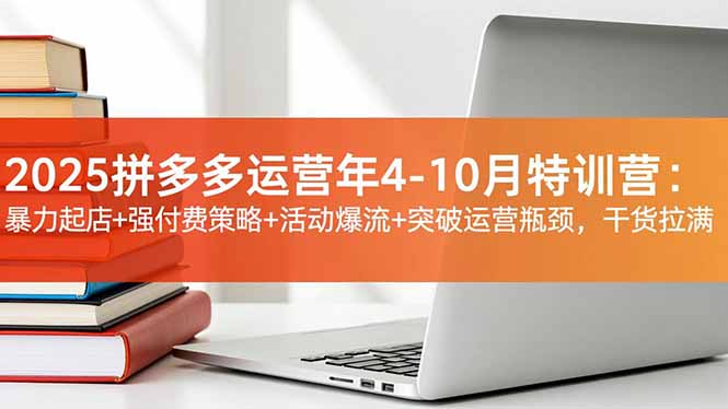 2025拼多多运营年4-10月特训营：暴力起店+强付费策略+活动爆流+突破运营瓶颈，干货拉满-选优云网创