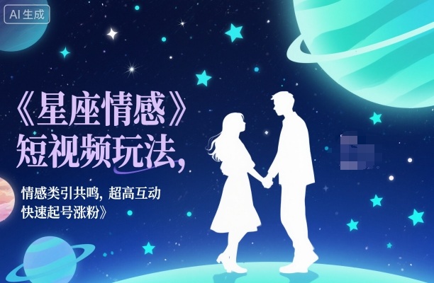星座情感短视频玩法，情感类引共鸣，超高互动，快速起号涨粉-选优云网创