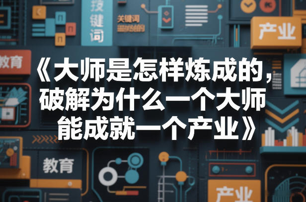 大师是怎样炼成的，破解为什么一个大师，能成就一个产业【电子书】-选优云网创