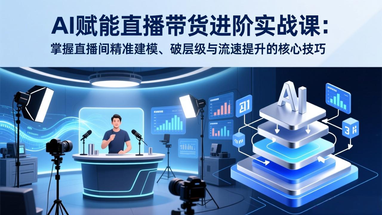 AI赋能直播带货进阶实战课：掌握直播间精准建模、破层级与流速提升的核心技巧-选优云网创
