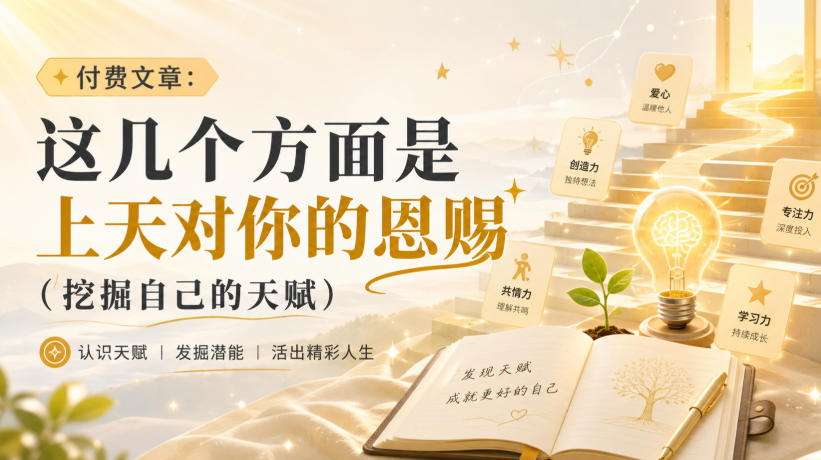 付费文章:这几个方面是上天对你的恩赐(挖掘自己的天赋)-选优云网创