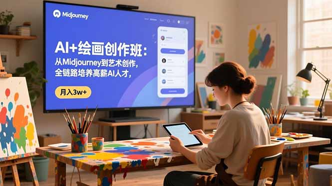 AI+绘画创作班：从Midjourney到艺术创作，全链路培养高薪AI人才，月入3w+-选优云网创