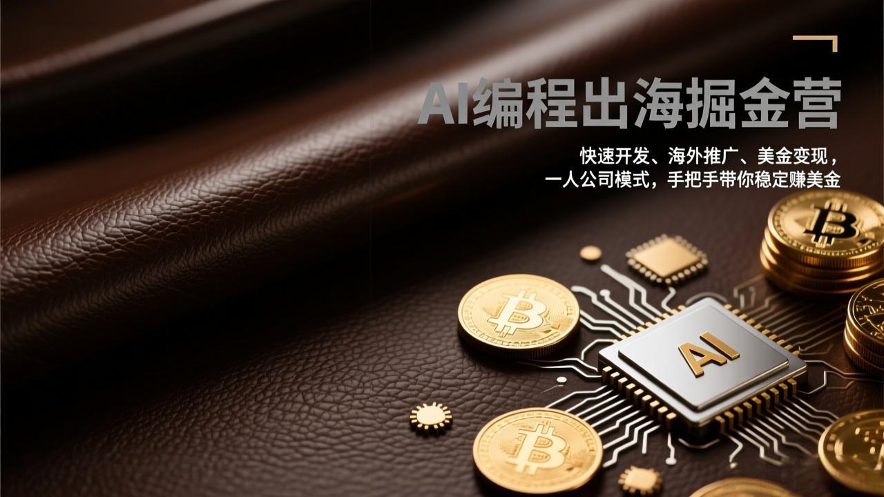 AI编程出海掘金营：快速开发、海外推广、美金变现，一人公司模式，手把手带你稳定赚美金-选优云网创