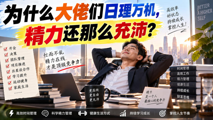 付费文章:为什么大佬们日理万机,精力还那么充沛?-选优云网创