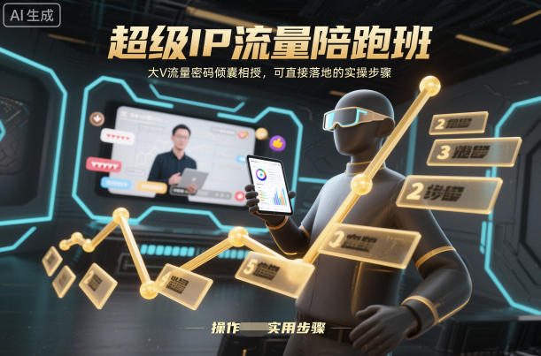 超级IP流量陪跑班，大V流量密码倾囊相授，可直接落地的实操步骤-选优云网创