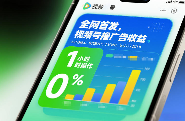 全网首发,视频号撸广告收益,无任何成本,每天操作1个小时即可,收益几十到几张-选优云网创