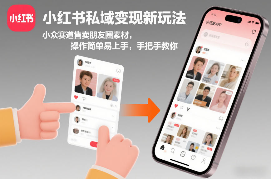 小红书私域变现新玩法，小众赛道售卖朋友圈素材，操作简单易上手，手把手教你-选优云网创