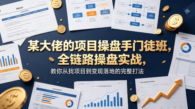 某大佬的项目操盘手门徒班，全链路操盘实战，教你从找项目到变现落地的完整打法-选优云网创