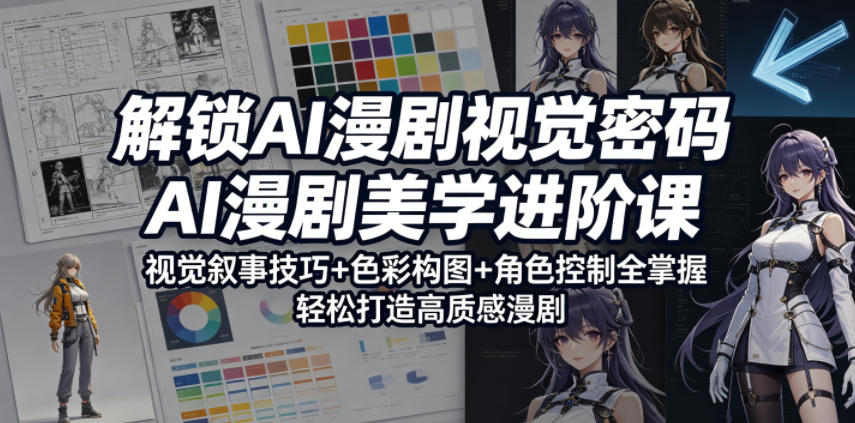 解锁AI漫剧视觉密码,AI漫剧美学进阶课,视觉叙事技巧+色彩构图+角色控制全掌握,轻松打造高质感漫剧-选优云网创
