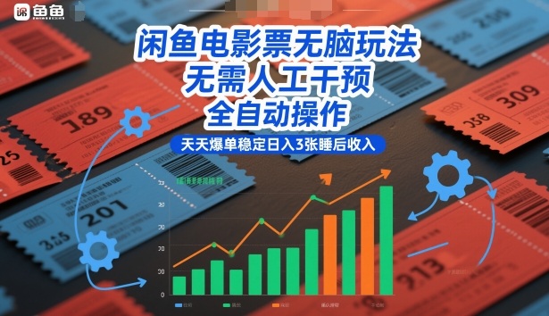 闲鱼电影票无脑玩法，无需人工干预，全自动操作，天天爆单稳定日入3张睡后收入【揭秘】-选优云网创
