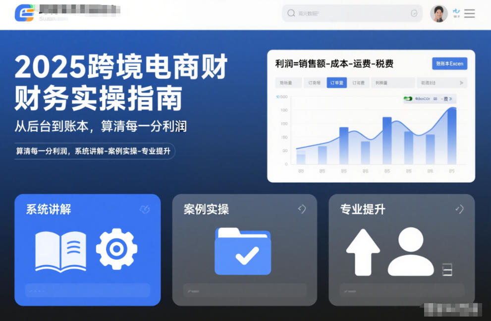 2025跨境电商财务实操指南，从后台到账本，算清每一分利润，系统讲解-案例实操-专业提升-选优云网创