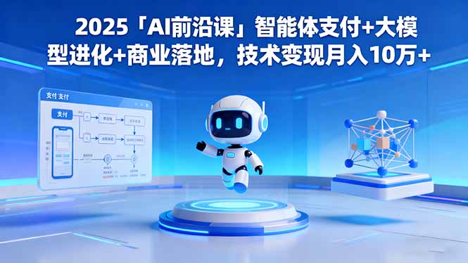 2025「AI前沿课」智能体支付+大模型进化+商业落地，技术变现月入10万+-选优云网创