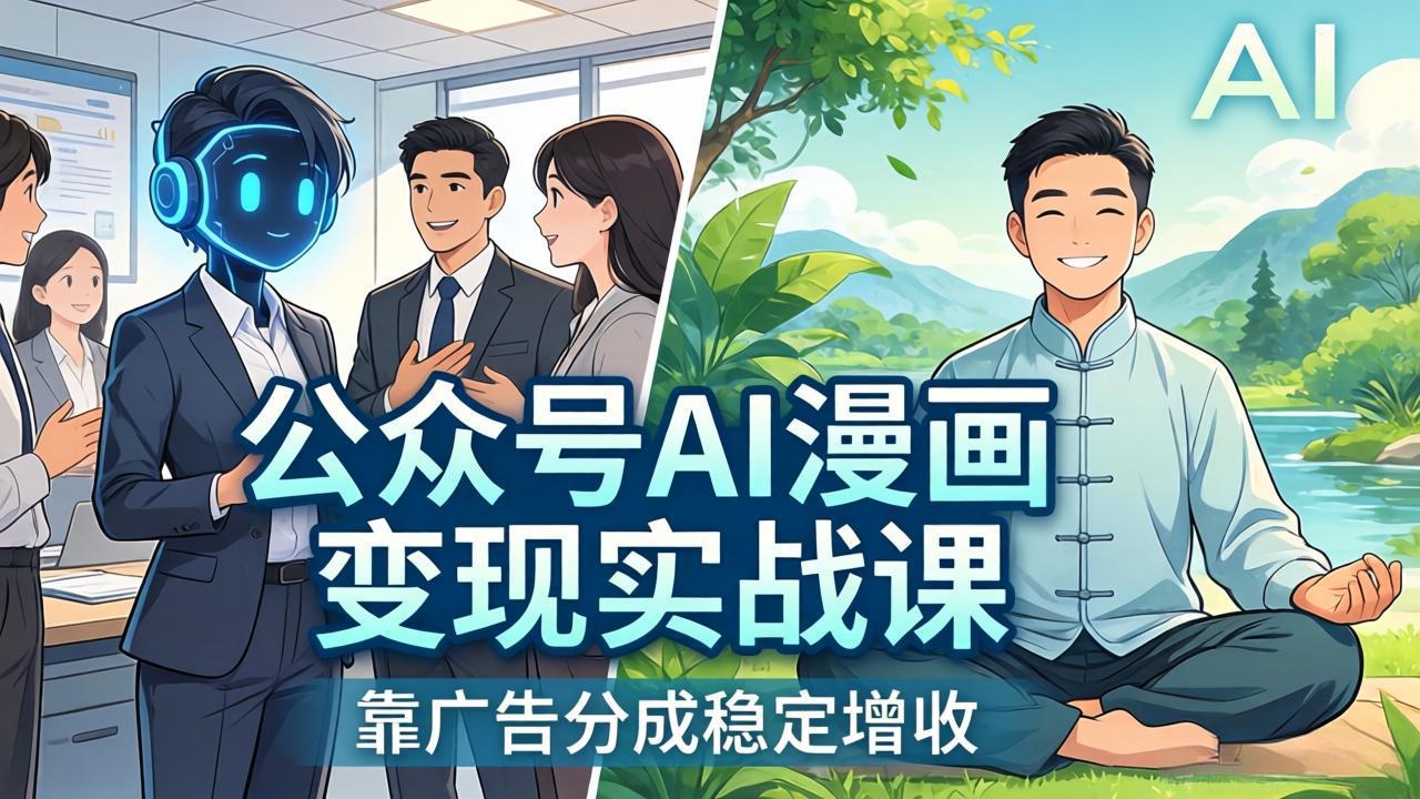 公众号AI漫画变现实战课：星座/职场/养生多赛道+智能体发文，靠广告分成稳定增收-选优云网创