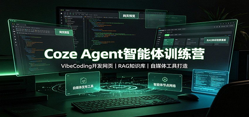 Coze Agent智能体训练营:VibeCoding开发网页,RAG知识库,自媒体工具打造-选优云网创