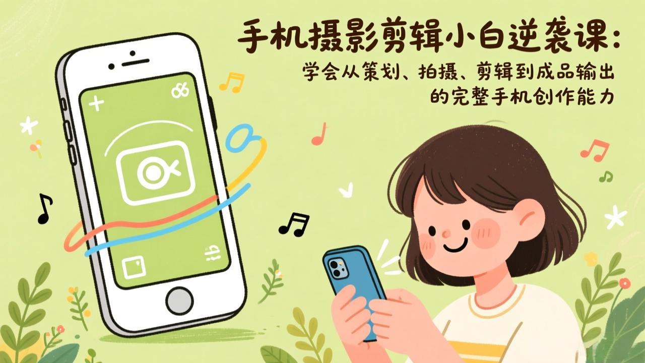 手机摄影剪辑小白逆袭课:学会从策划、拍摄、剪辑到成品输出的完整手机创作能力-选优云网创