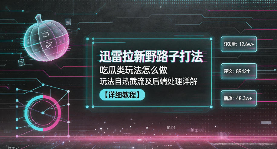迅雷拉新野路子打法，吃瓜类玩法怎么做，玩法自热截流及后端处理详解-选优云网创