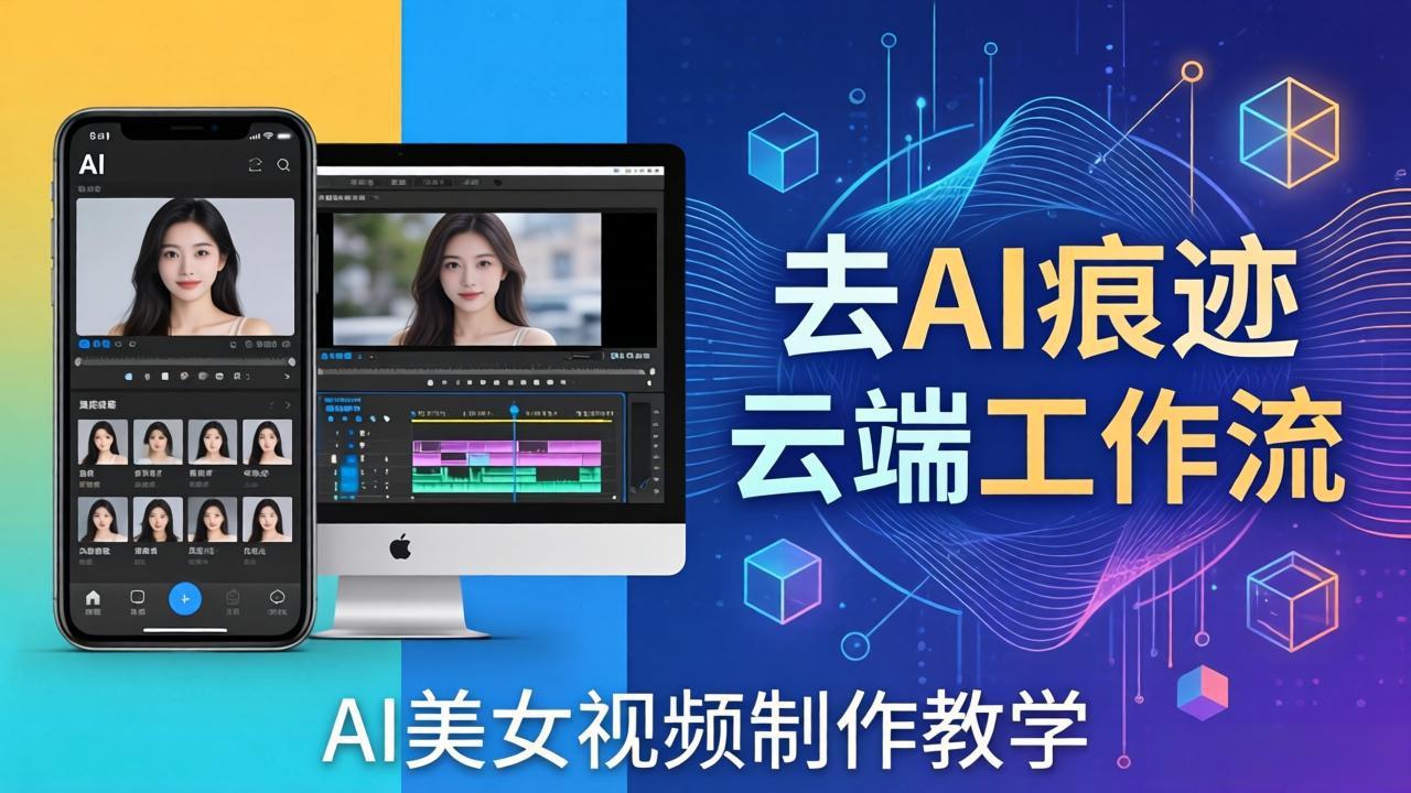 AI美女视频制作教学：去AI痕迹，云端工作流出图，手机电脑均可，不需要配置-选优云网创