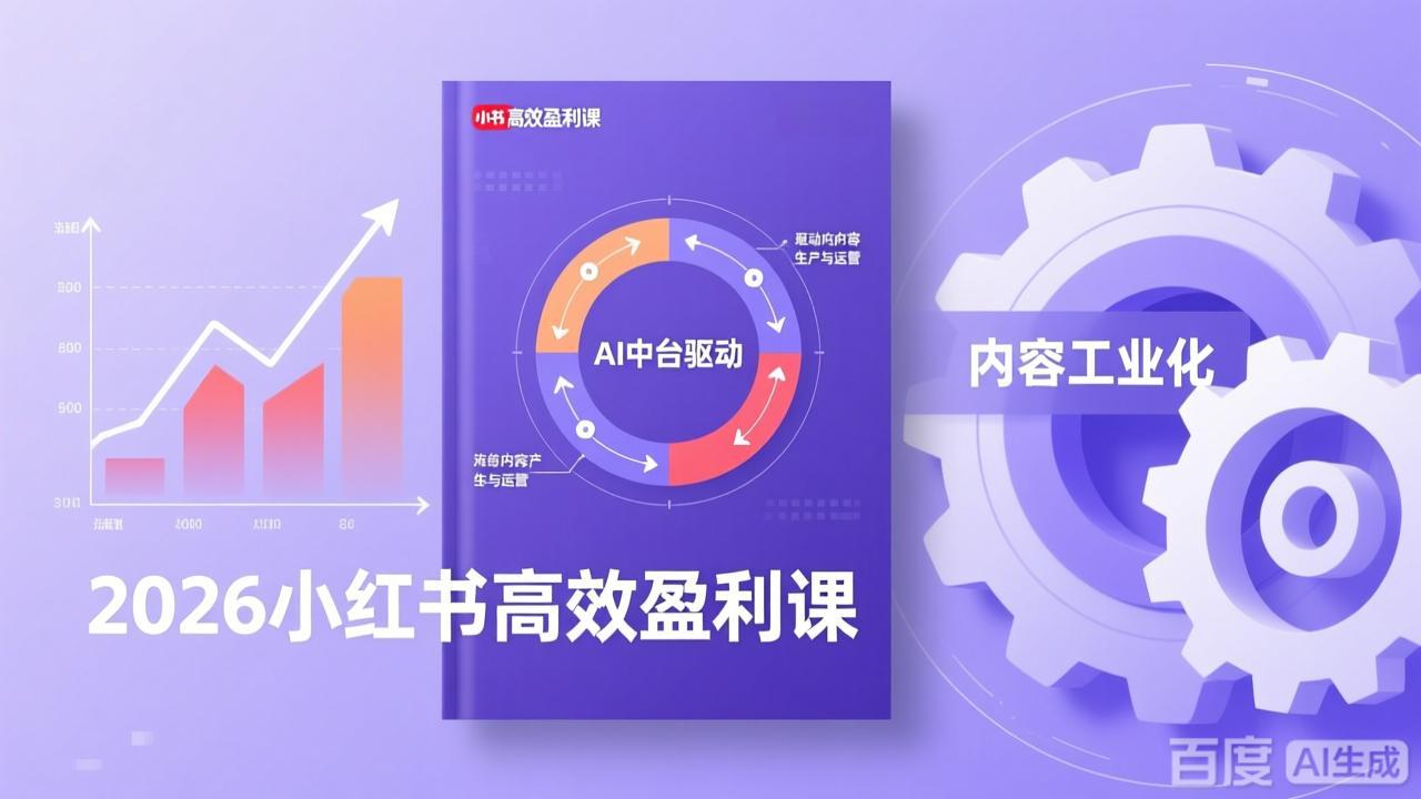 2026小红书高效盈利课，流量双引擎+内容工业化+AI中台驱动，构建可复制的千万级营收模型-选优云网创