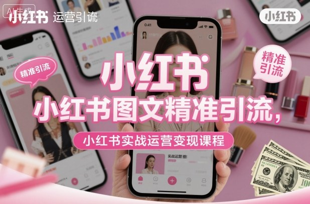 小红书图文精准引流，小红书实战运营变现课程-选优云网创