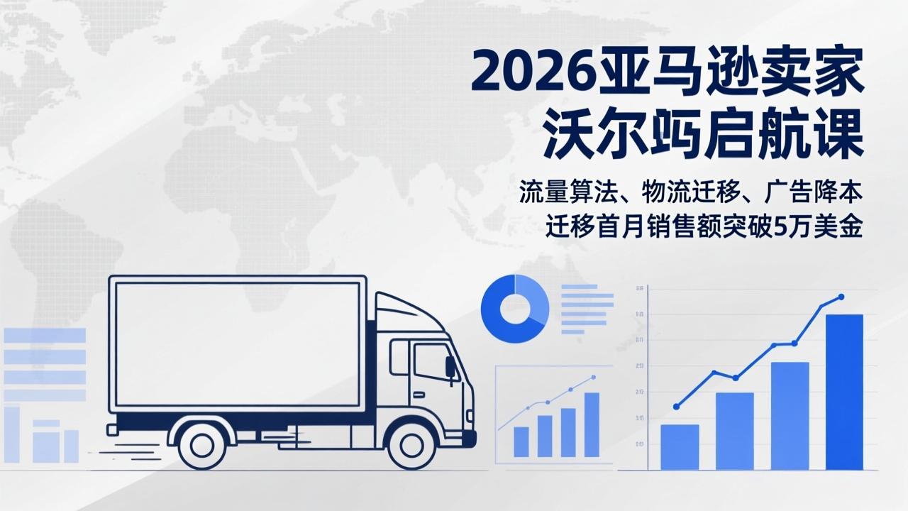 2026亚马逊卖家沃尔玛启航课,流量算法、物流迁移、广告降本,迁移首月销售额突破5万美金-选优云网创