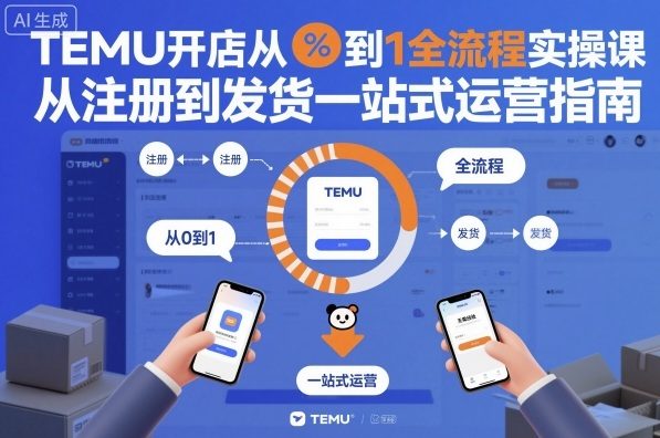TEMU开店从0到1全流程实操课，从注册到发货一站式运营指南-选优云网创