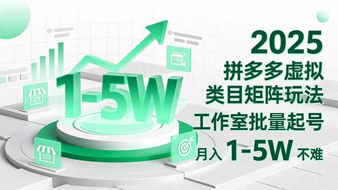 2025 拼多多虚拟类目矩阵玩法，工作室批量起号，月入 1-5W 不难-选优云网创