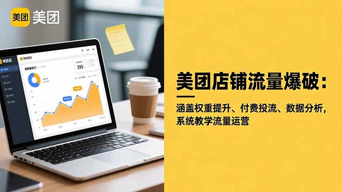 美团店铺流量爆破：涵盖权重提升、付费投流、数据分析，系统教学流量运营-选优云网创