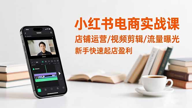 小红书电商实战课：店铺运营/视频剪辑/流量曝光，新手快速起店盈利-选优云网创