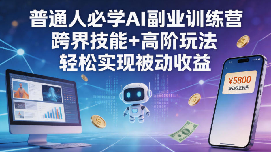 普通人必学AI副业训练营跨界技能+高阶玩法轻松实现被动收益-选优云网创