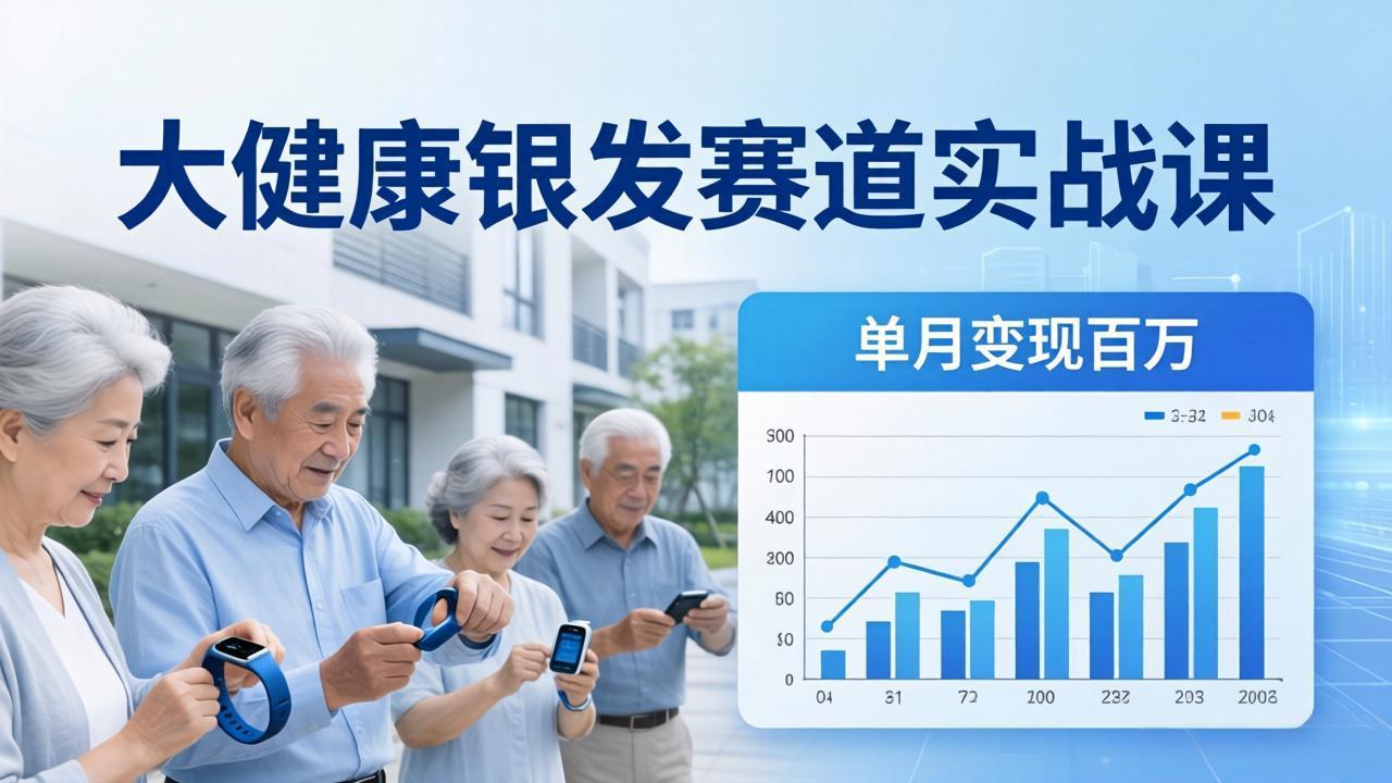 大健康银发赛道实战课：拆解视频号线索型 IP 单月变现百万逻辑，教你精准获客高效变现-选优云网创