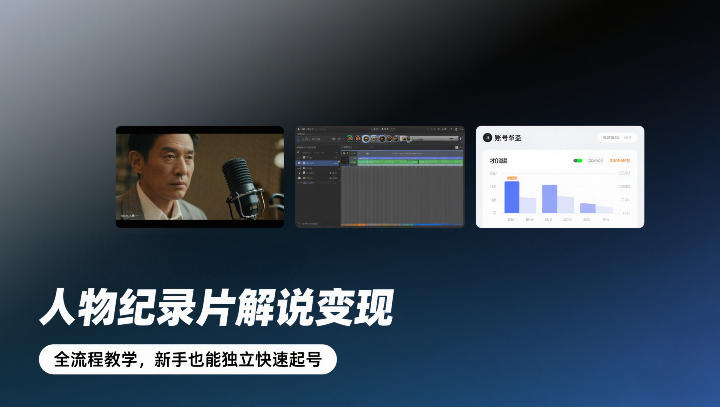 人物纪录片解说变现，全流程教学，新手也能独立快速起号-选优云网创