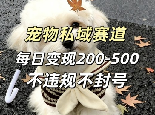 私域宠物项目赛道，单日变现2-5张，每天都可操作不违规不封号-选优云网创