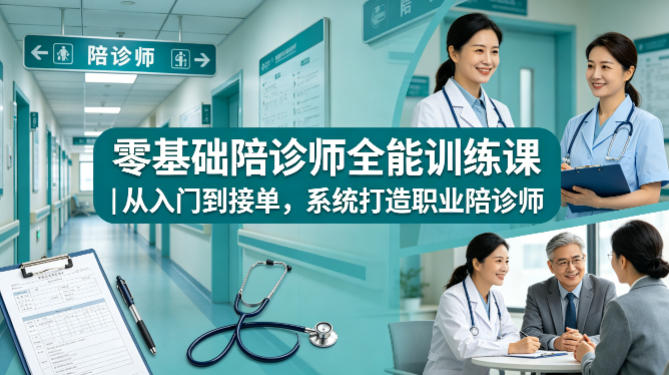 零基础陪诊师全能训练课｜从入门到接单，系统打造职业陪诊师-选优云网创