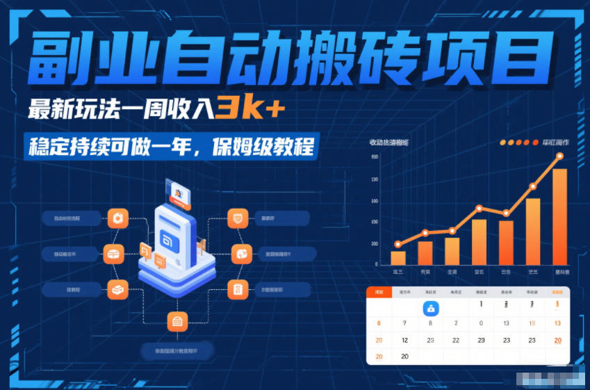 副业自动搬砖项目，最新玩法一周收入3k+，稳定持续可做一年，保姆级教程【揭秘】-选优云网创