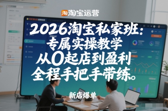 2026淘宝私家班：专属实操教学，从0起店到盈利，全程手把手带练(更新26年3月)-选优云网创