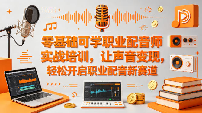 零基础可学职业配音师实战培训，让声音变现，轻松开启职业配音新赛道-选优云网创
