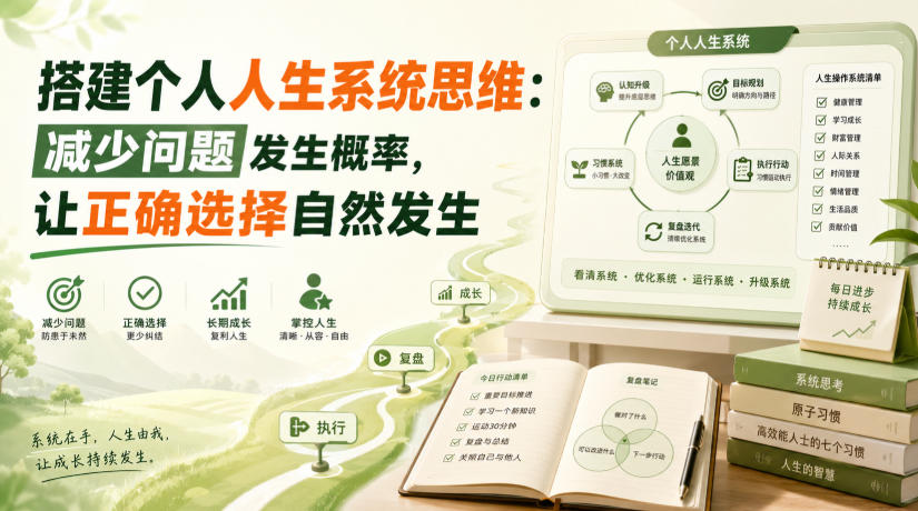 付费文章：搭建个人人生系统思维：减少问题发生概率，让正确选择自然发生-选优云网创