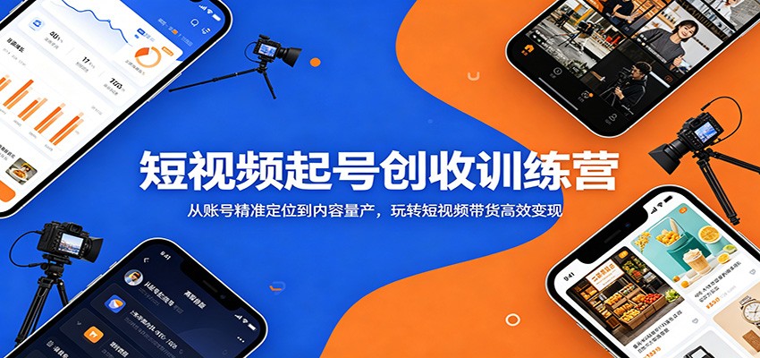 短视频起号创收训练营：从账号精准定位到内容量产，玩转短视频带货高效变现-选优云网创
