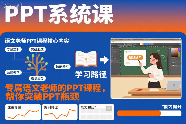 PPT系统课，专属语文老师的PPT课程，帮你突破PPT瓶颈-选优云网创