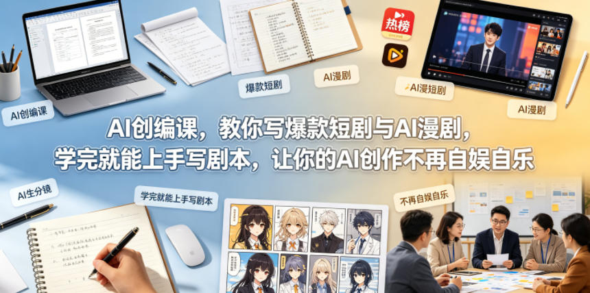 AI创编课，教你写爆款短剧与AI漫剧，学完就能上手写剧本，让你的AI创作不再自娱自乐(更新0521)-选优云网创