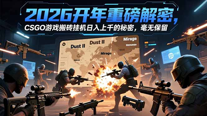 2026开年重磅解密，CSGO游戏搬砖挂机日入上千的秘密，毫无保留-选优云网创