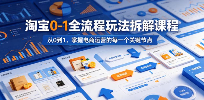 淘宝0-1全流程玩法拆解课程，从0到1，掌握电商运营的每一个关键节点-选优云网创