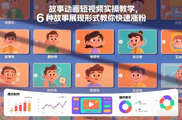 故事动画短视频实操教学，6种故事展现形式教你快速涨粉-选优云网创
