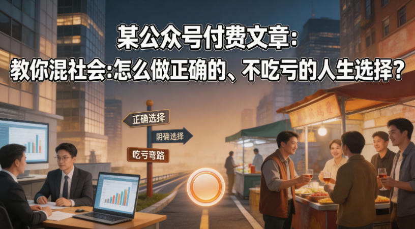 某公众号付费文章：教你混社会：怎么做正确的、不吃亏的人生选择？-选优云网创